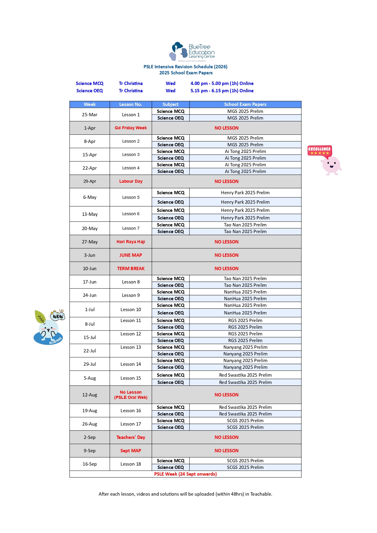 2026 PIC Sci Schedule